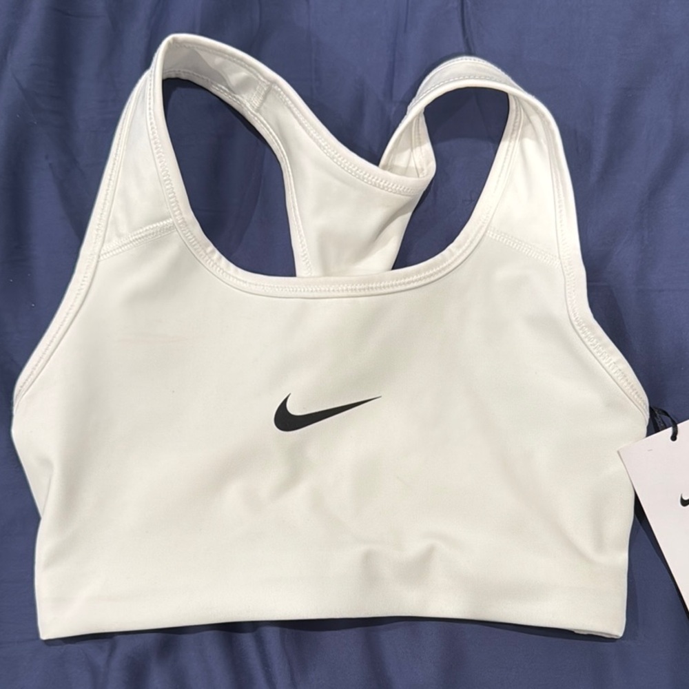 Nike White Sports Bra Racerback Design